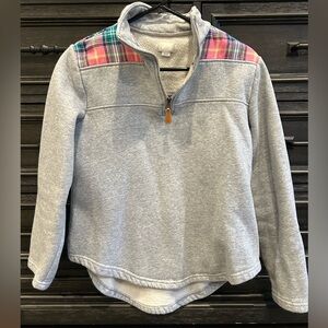 Top it Off gray pullover quarter zip with quilted accents size small